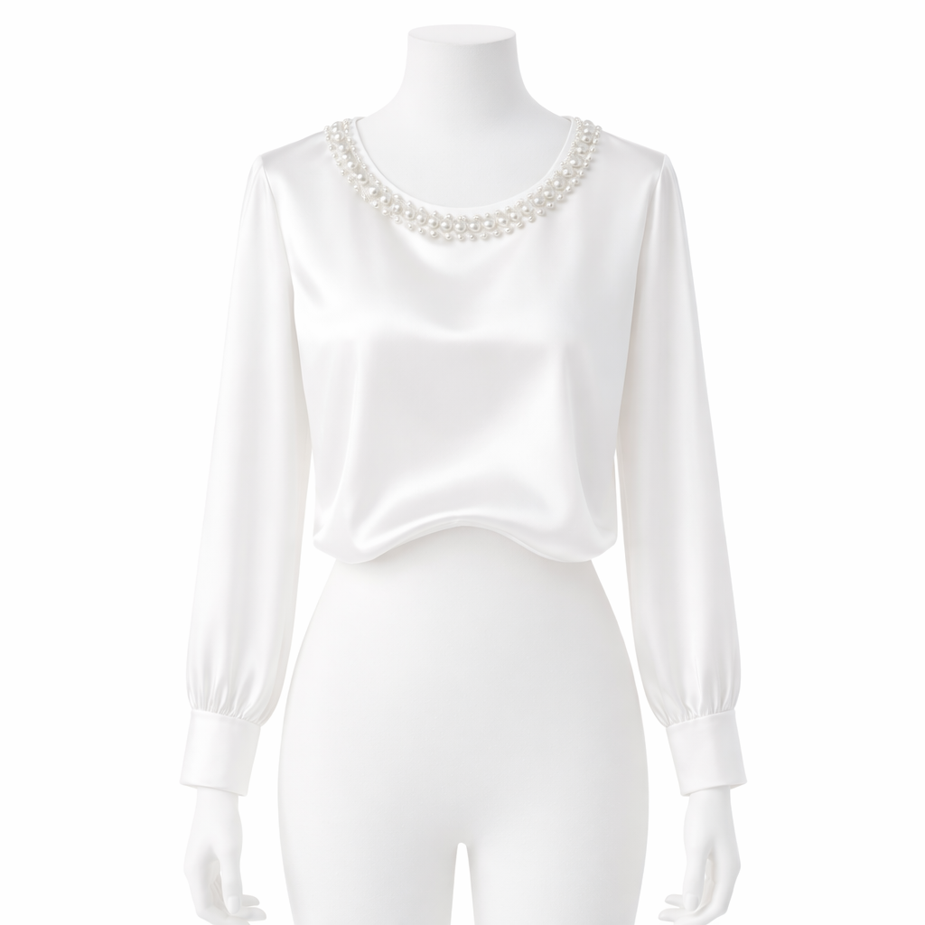 White Pearl Elegance Blouse