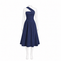 Midnight Elegance One-Shoulder Midi Dress