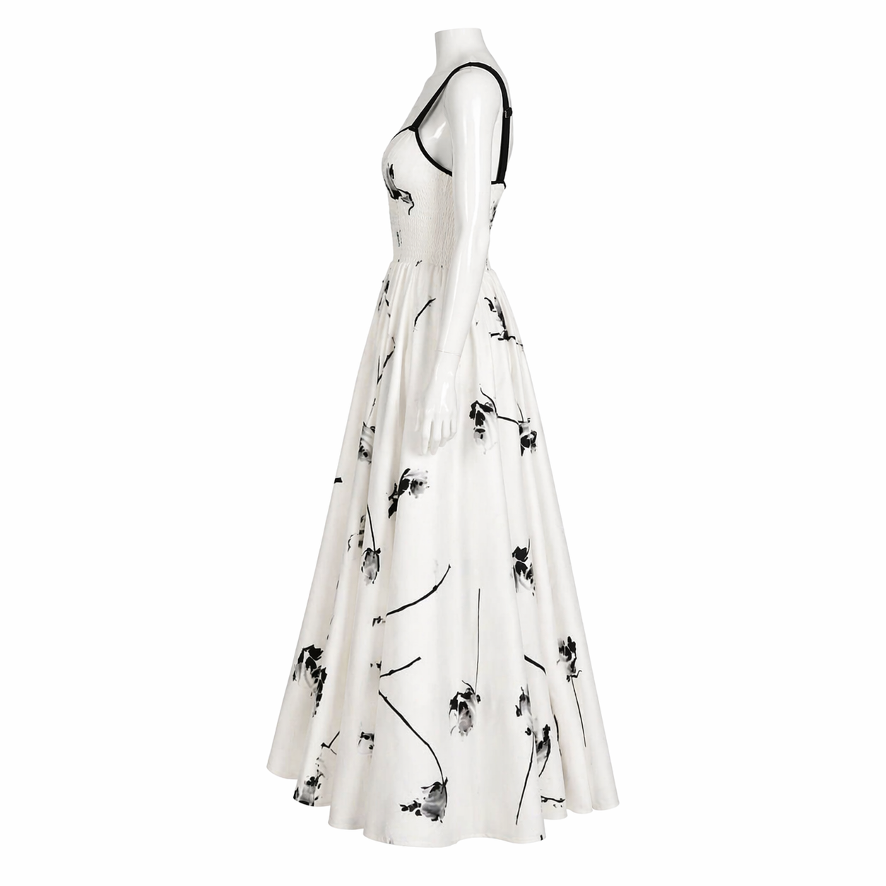 Noir Botanica A-Line Gown
