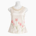 Pearl Bloom Satin Tank Top