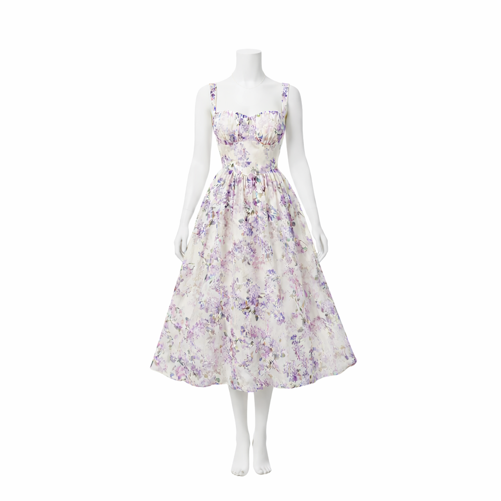 Lavender Bloom Midi Dress