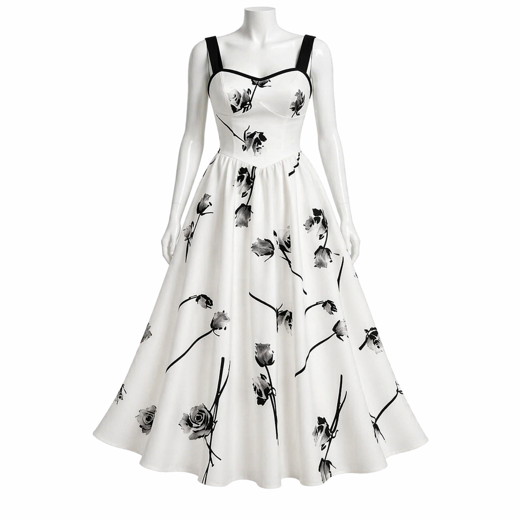 Noir Botanica A-Line Gown