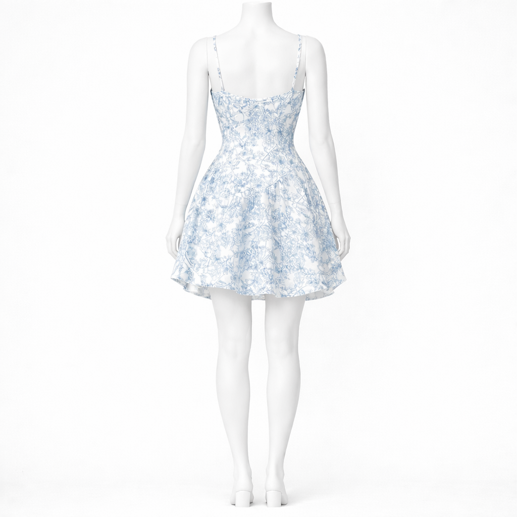 Blue blossom mini dress