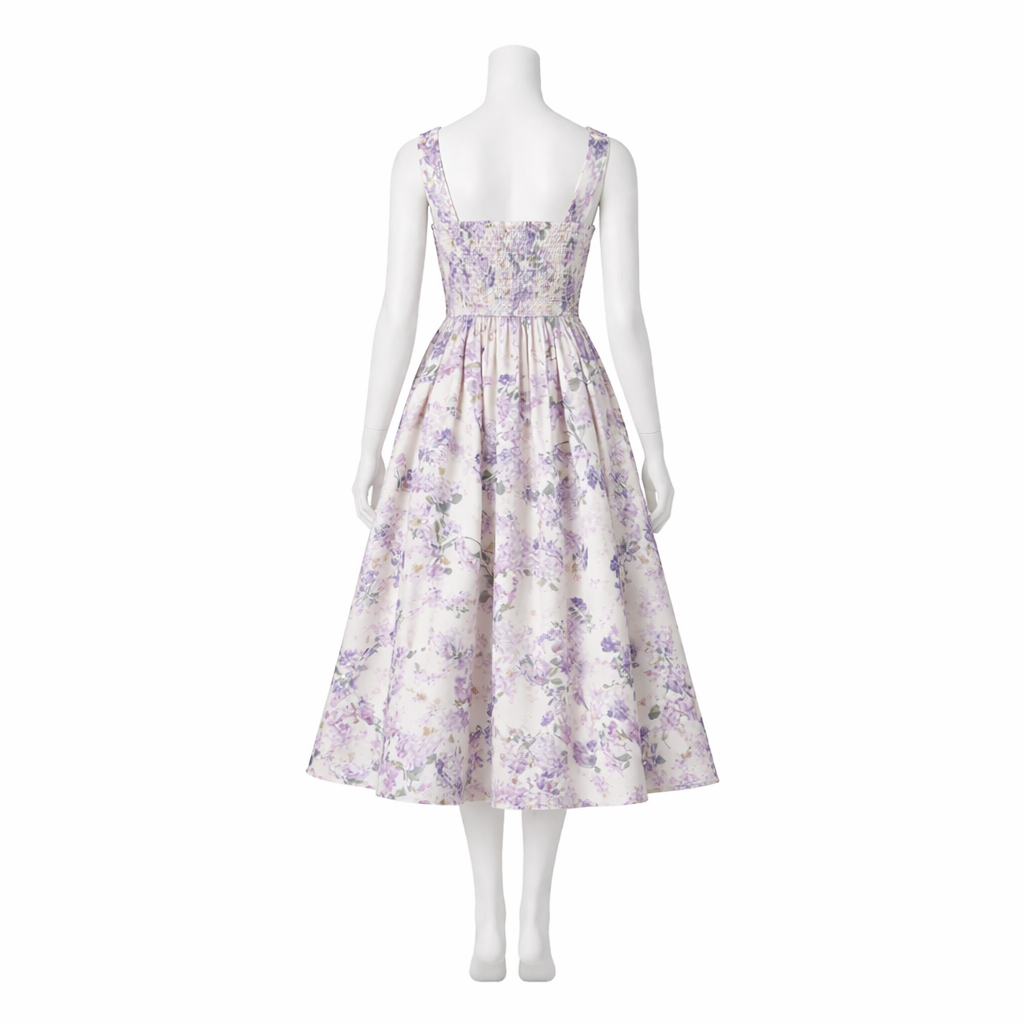 Lavender Bloom Midi Dress