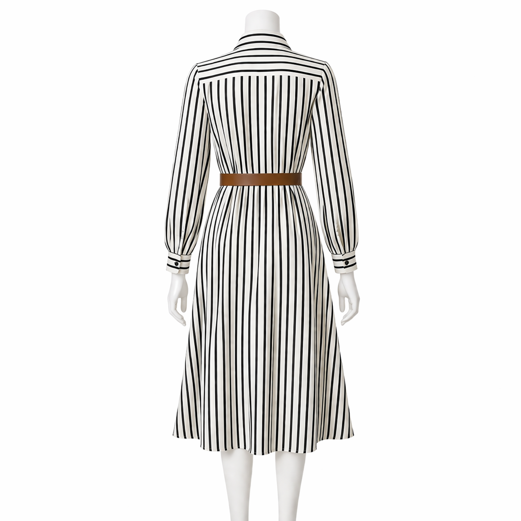 The Monochrome Muse Midi Shirt Dress