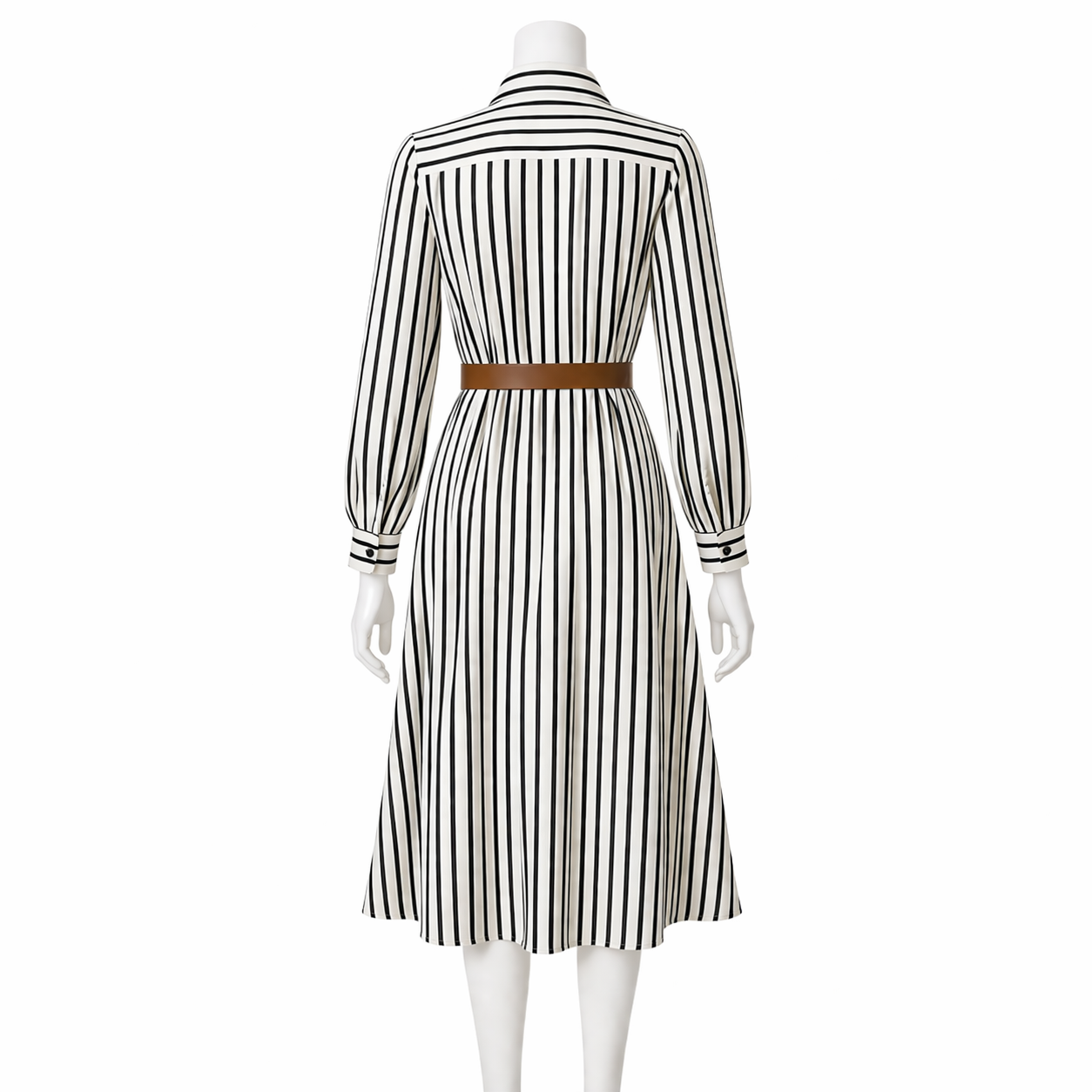 The Monochrome Muse Midi Shirt Dress