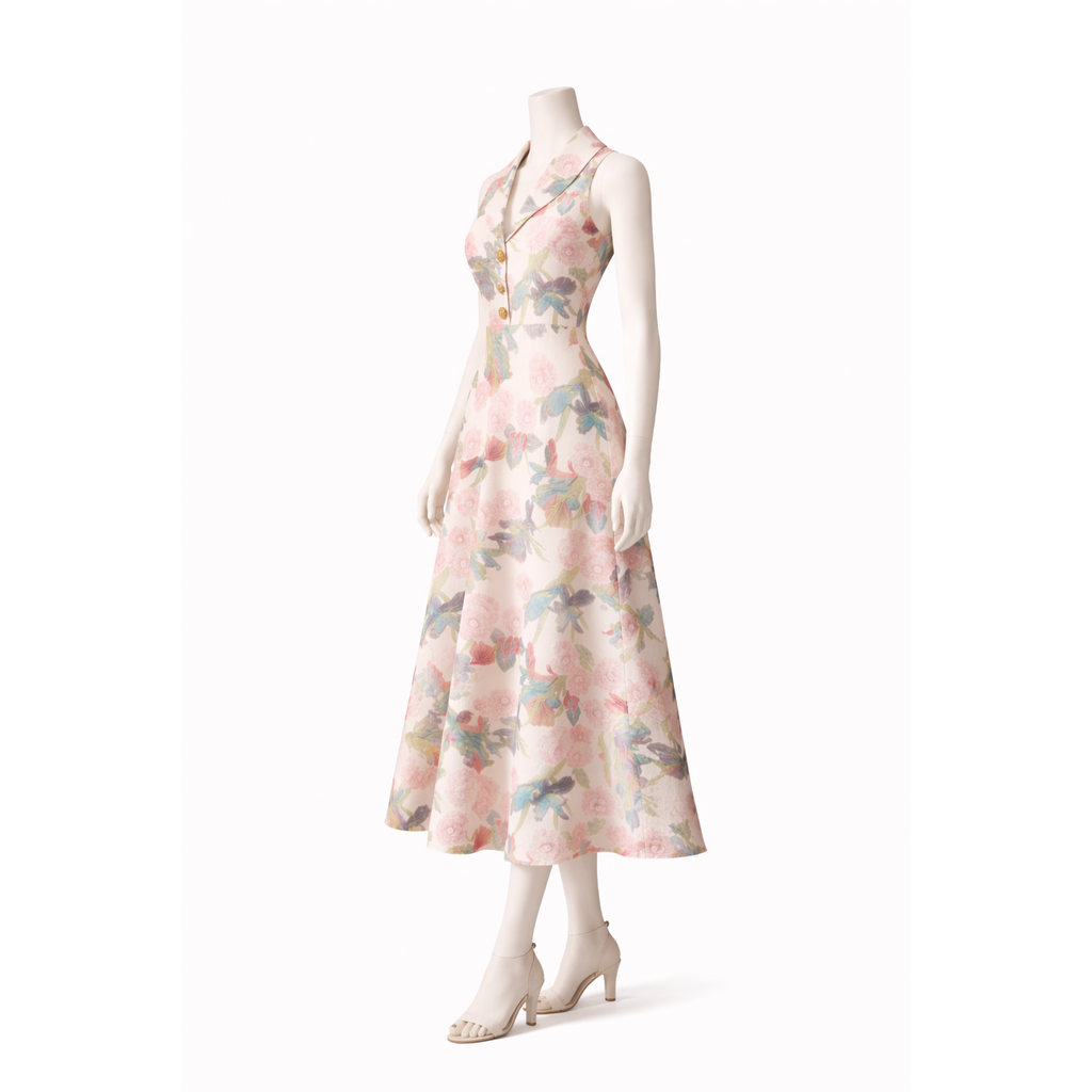Enchanted Garden Elegance Midi Dress