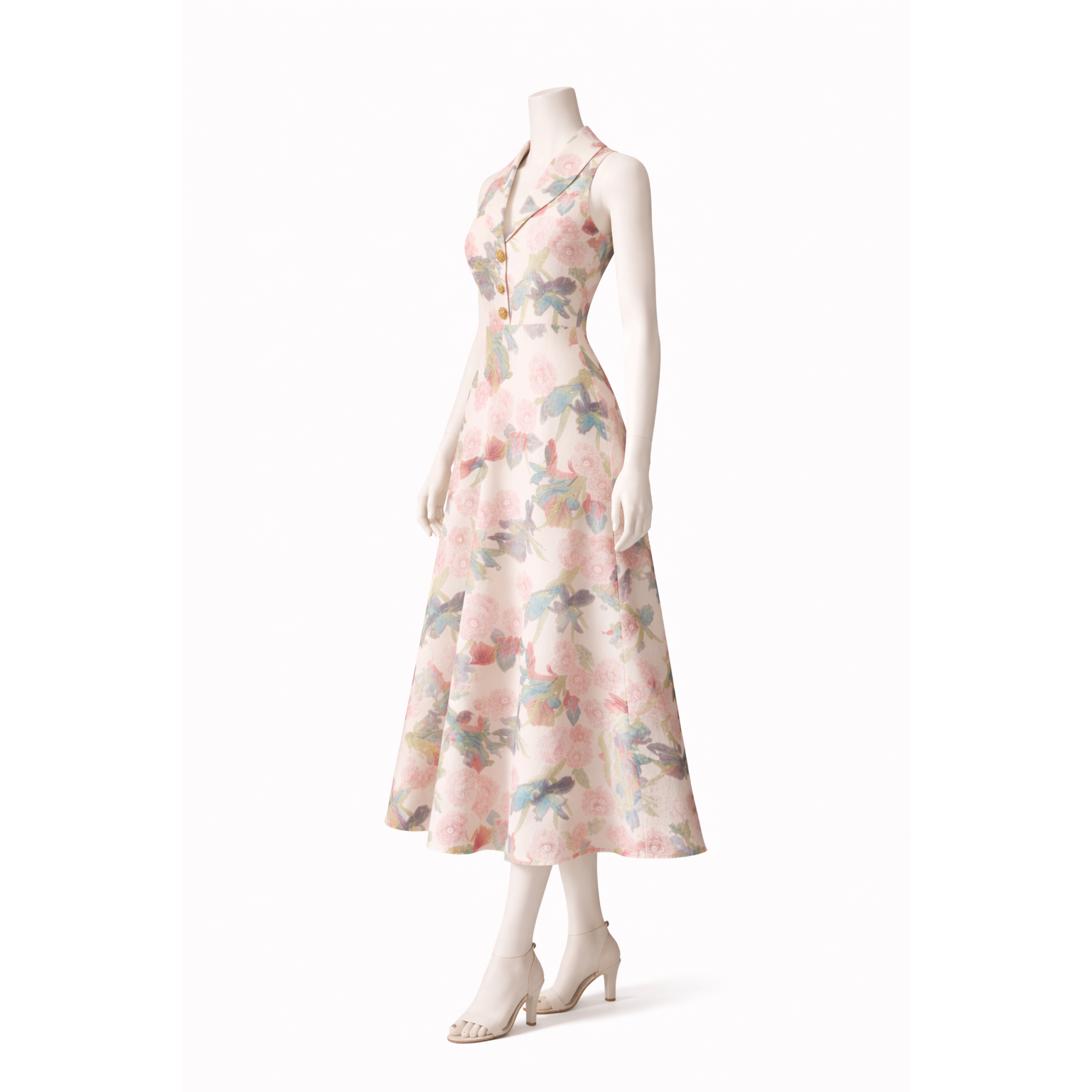 Enchanted Garden Elegance Midi Dress