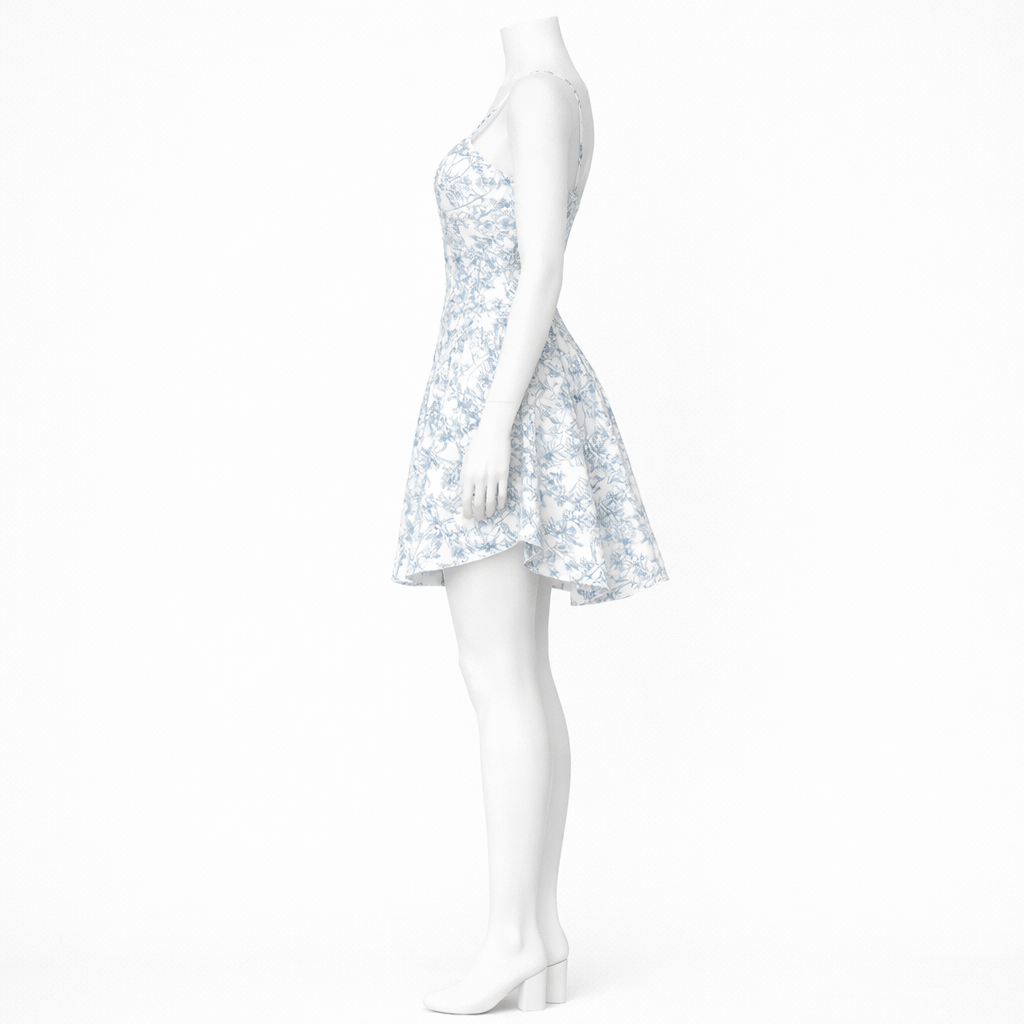 Blue blossom mini dress