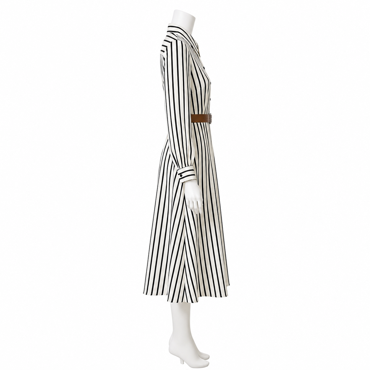 The Monochrome Muse Midi Shirt Dress