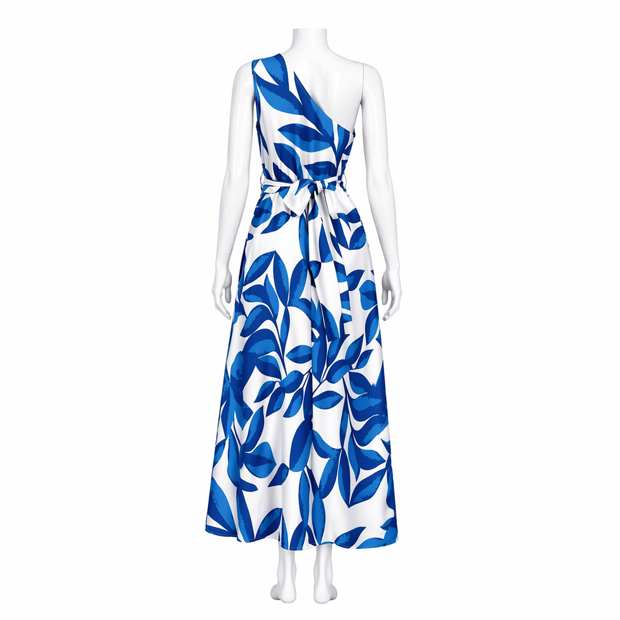 Azure Élan One-Shoulder Maxi Dress