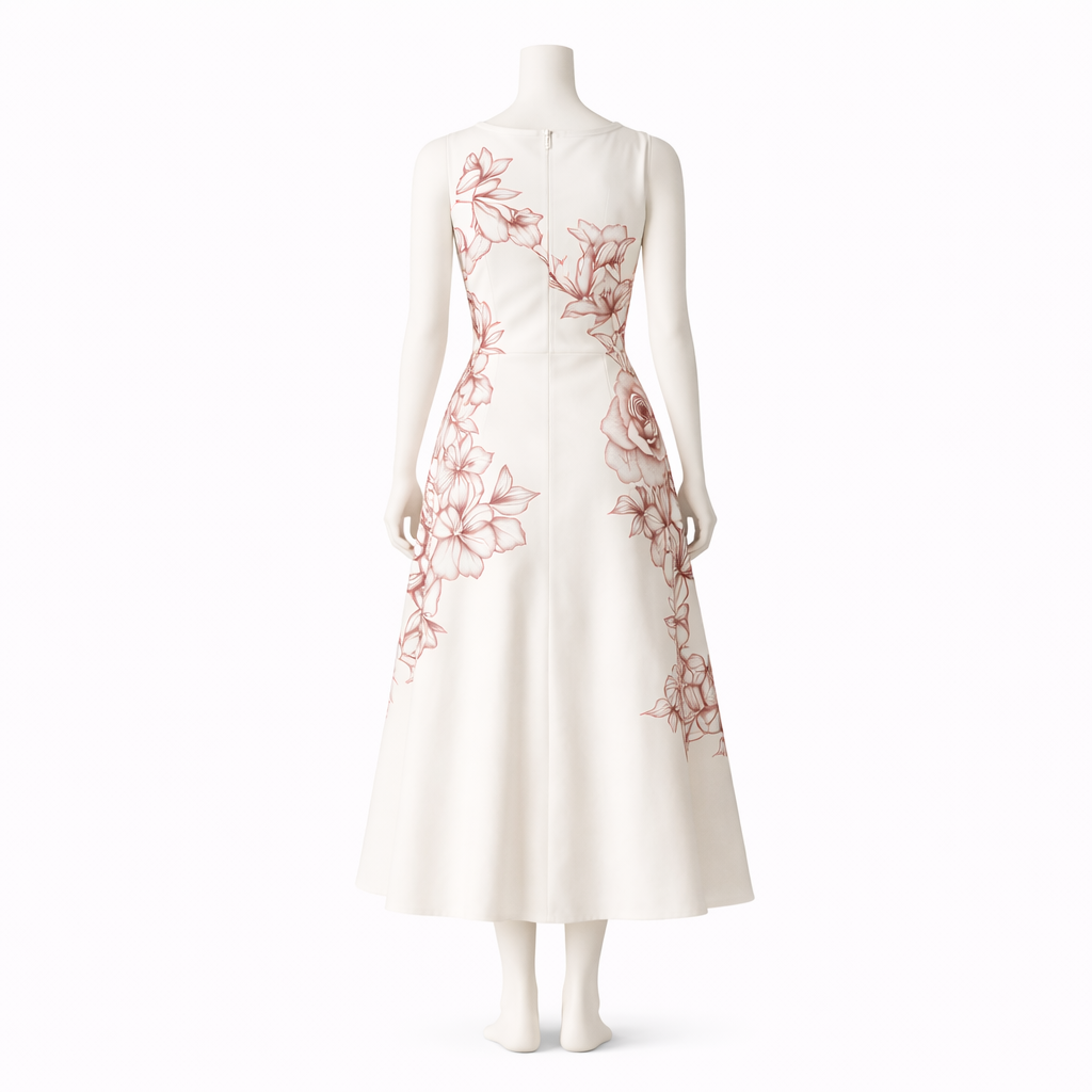 Rosé Linea Elegance Midi Dress