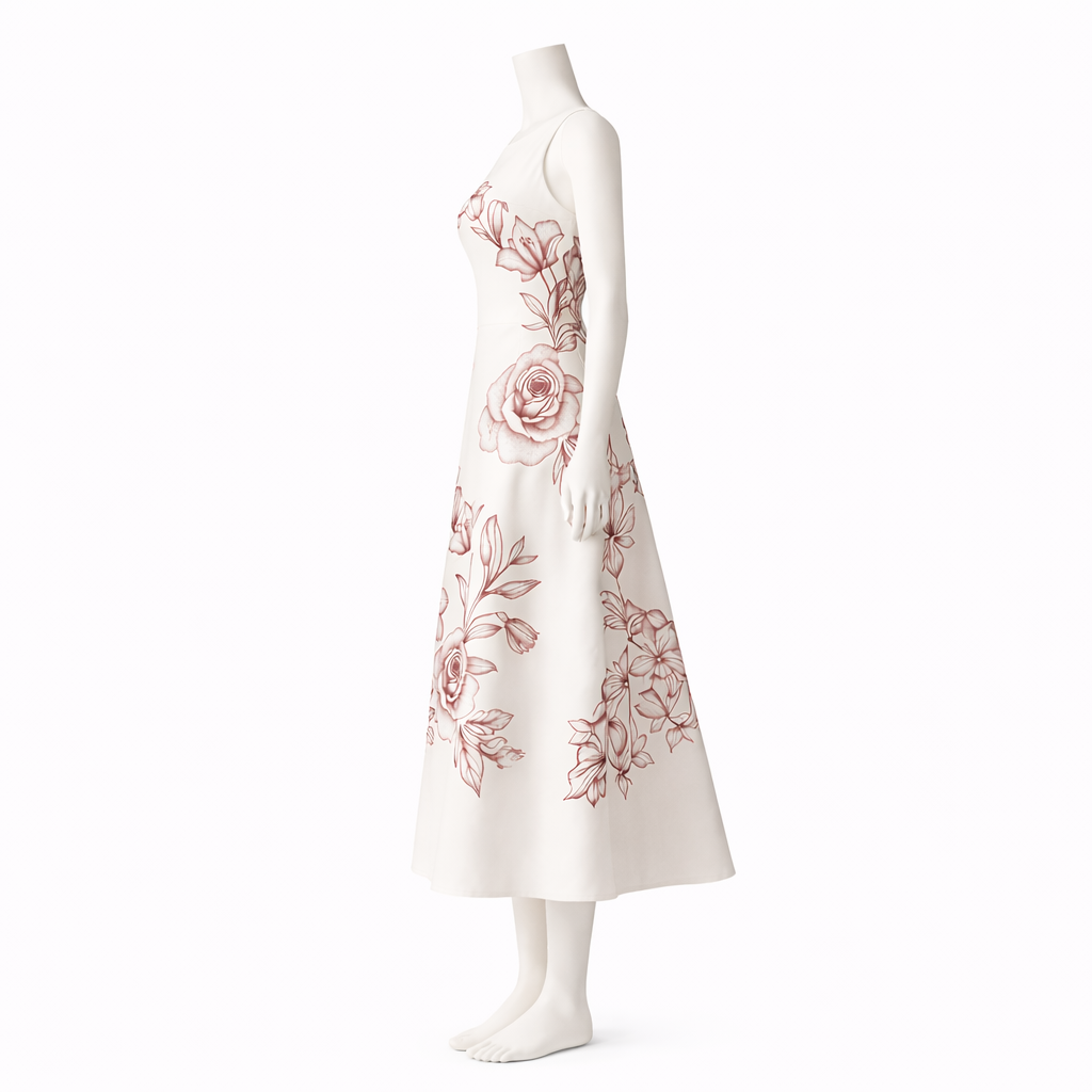 Rosé Linea Elegance Midi Dress