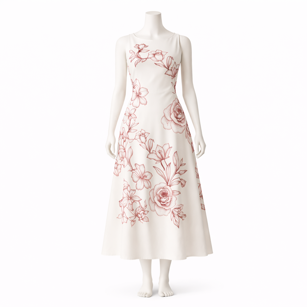 Rosé Linea Elegance Midi Dress