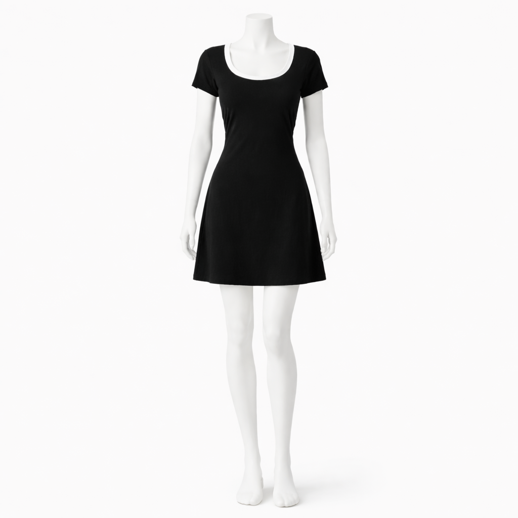 Short sleeve A-line mini dress
