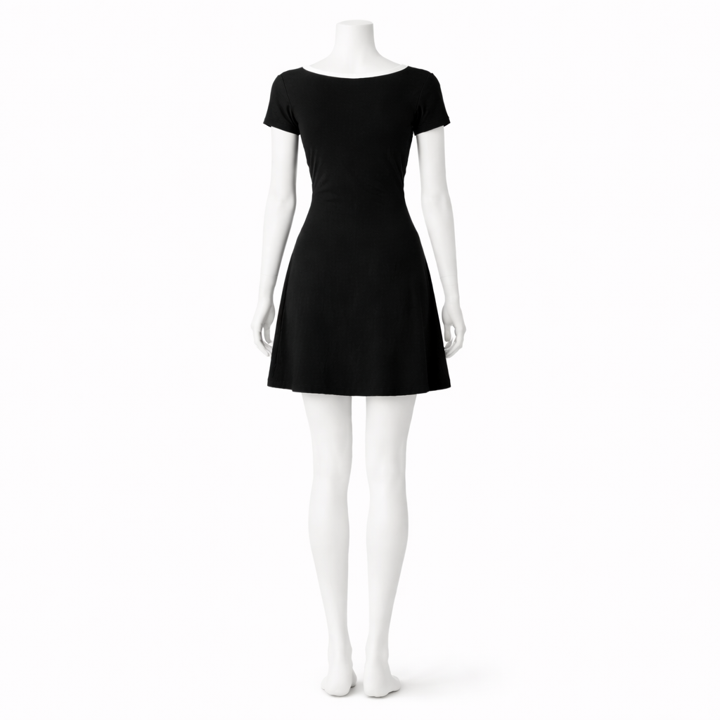 Short sleeve A-line mini dress