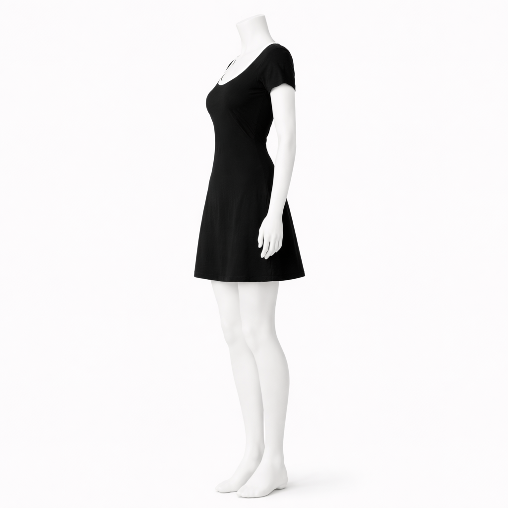 Short sleeve A-line mini dress