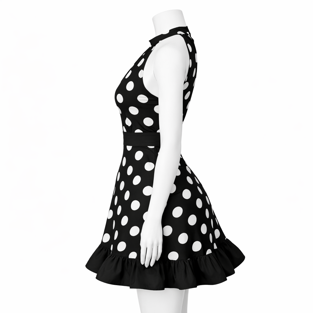 Black Polka Dot Mini Dress