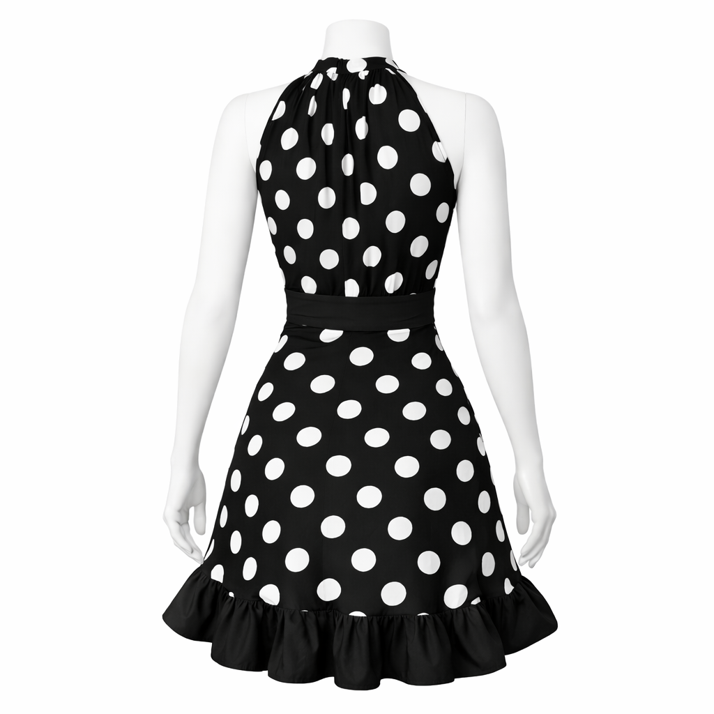 Black Polka Dot Mini Dress