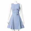 Striped Bow Detail A-Line Mini Dress
