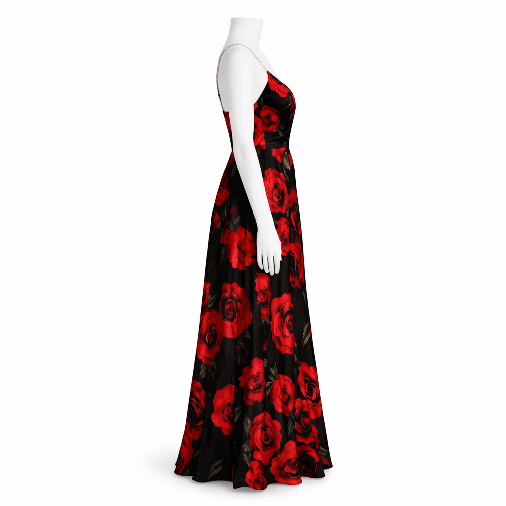 Midnight Rose Elegance Maxi Dress