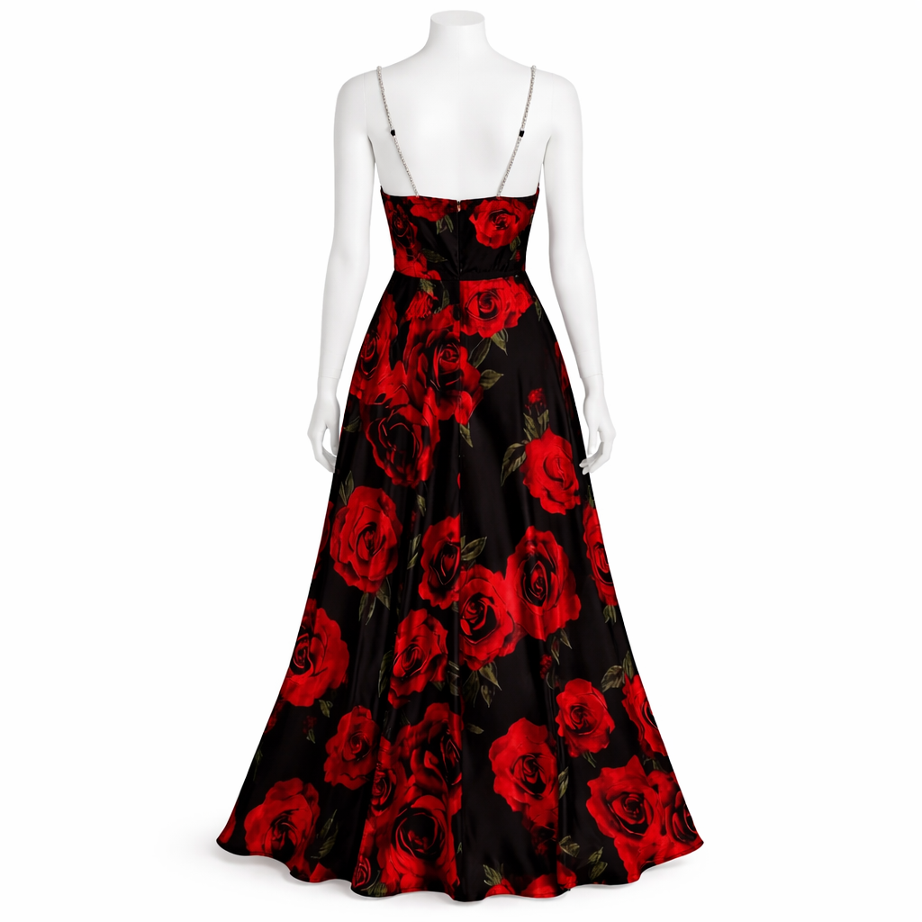 Midnight Rose Elegance Maxi Dress