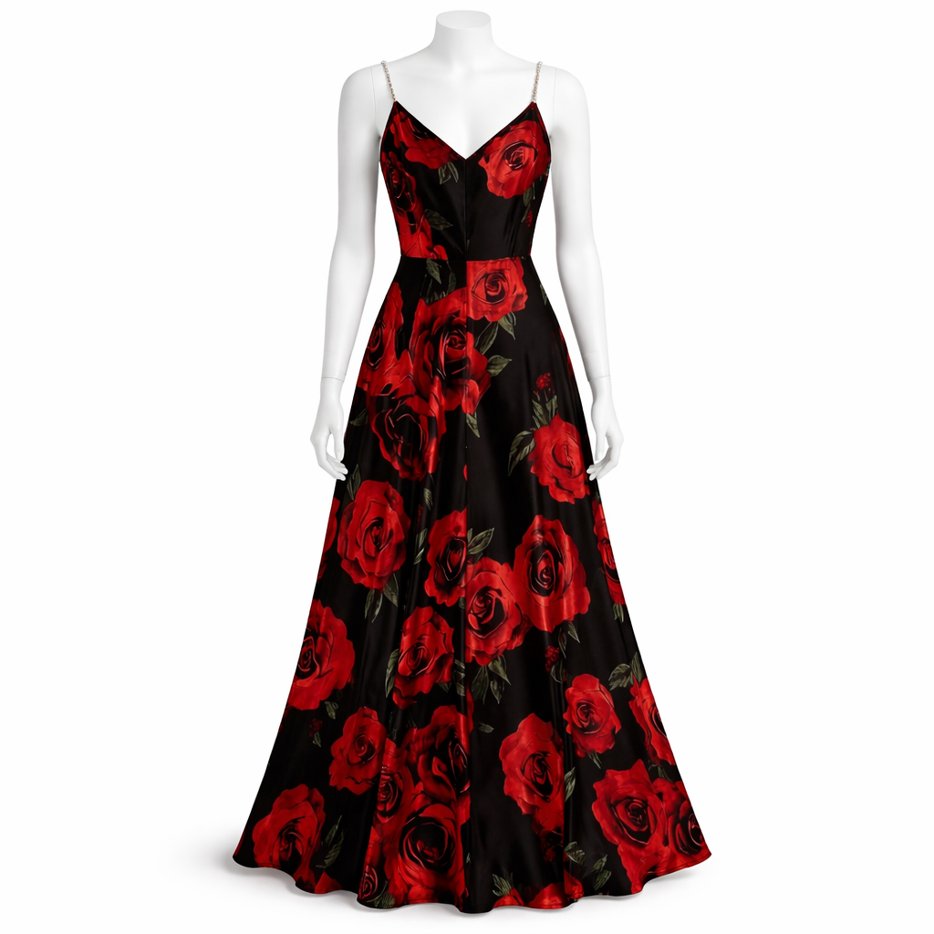 Midnight Rose Elegance Maxi Dress
