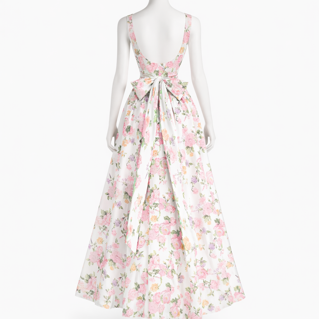 Blush Garden A-Line Midi Dress