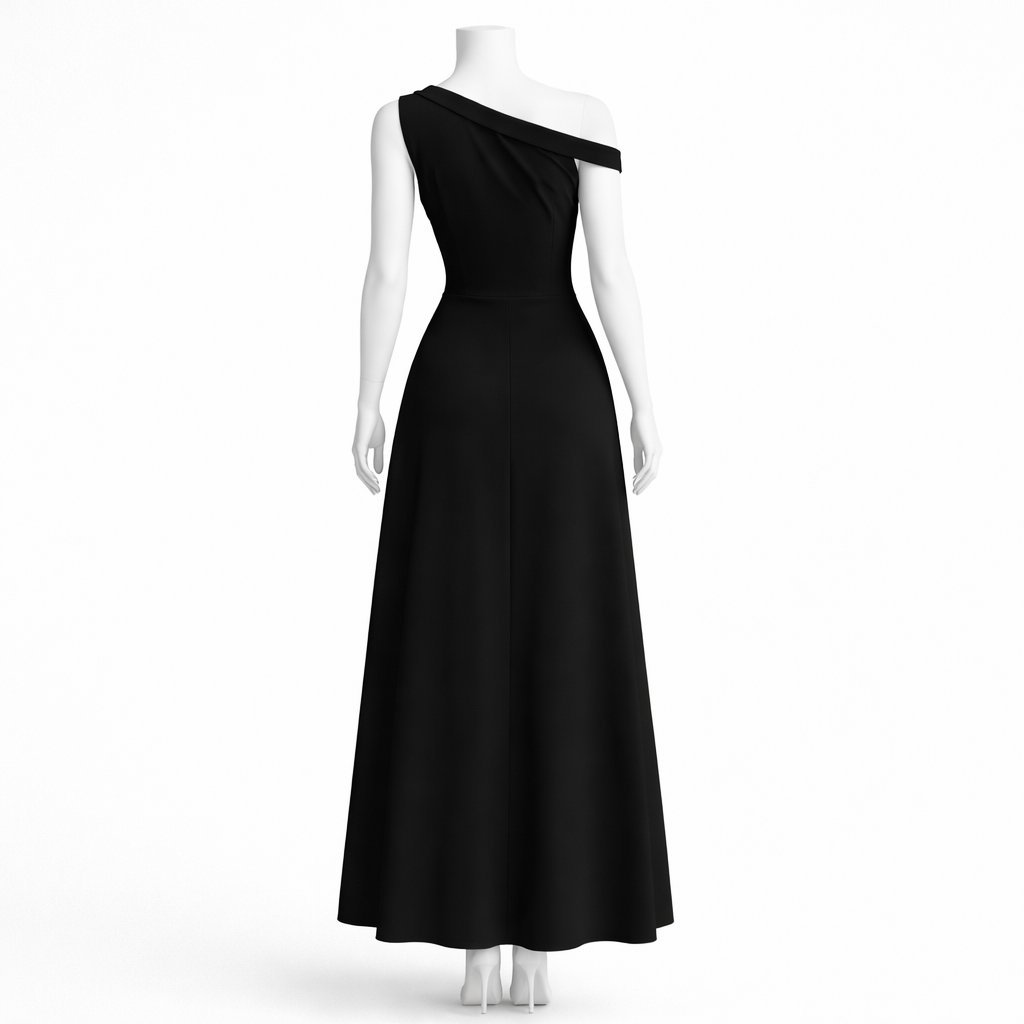 Midnight Asymmetry Elegance Dress