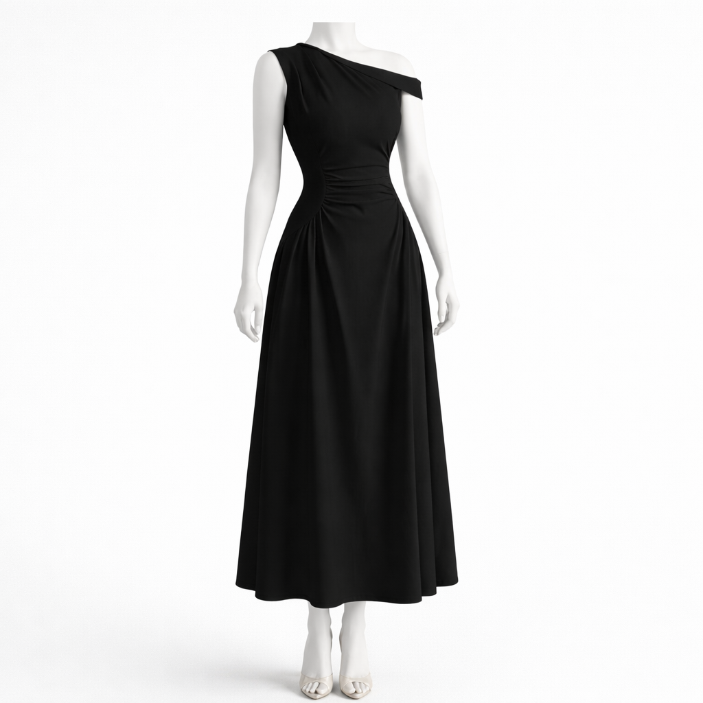 Midnight Asymmetry Elegance Dress