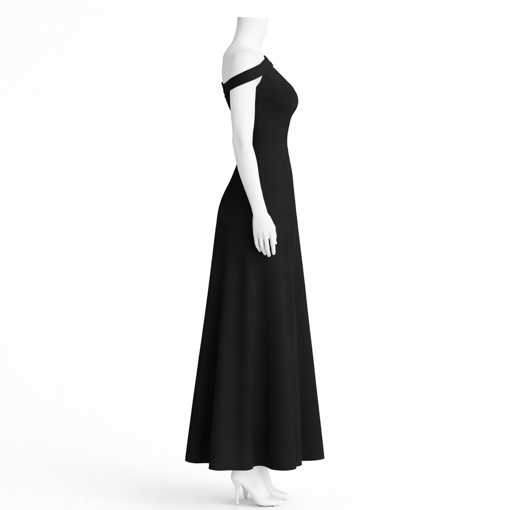 Midnight Asymmetry Elegance Dress