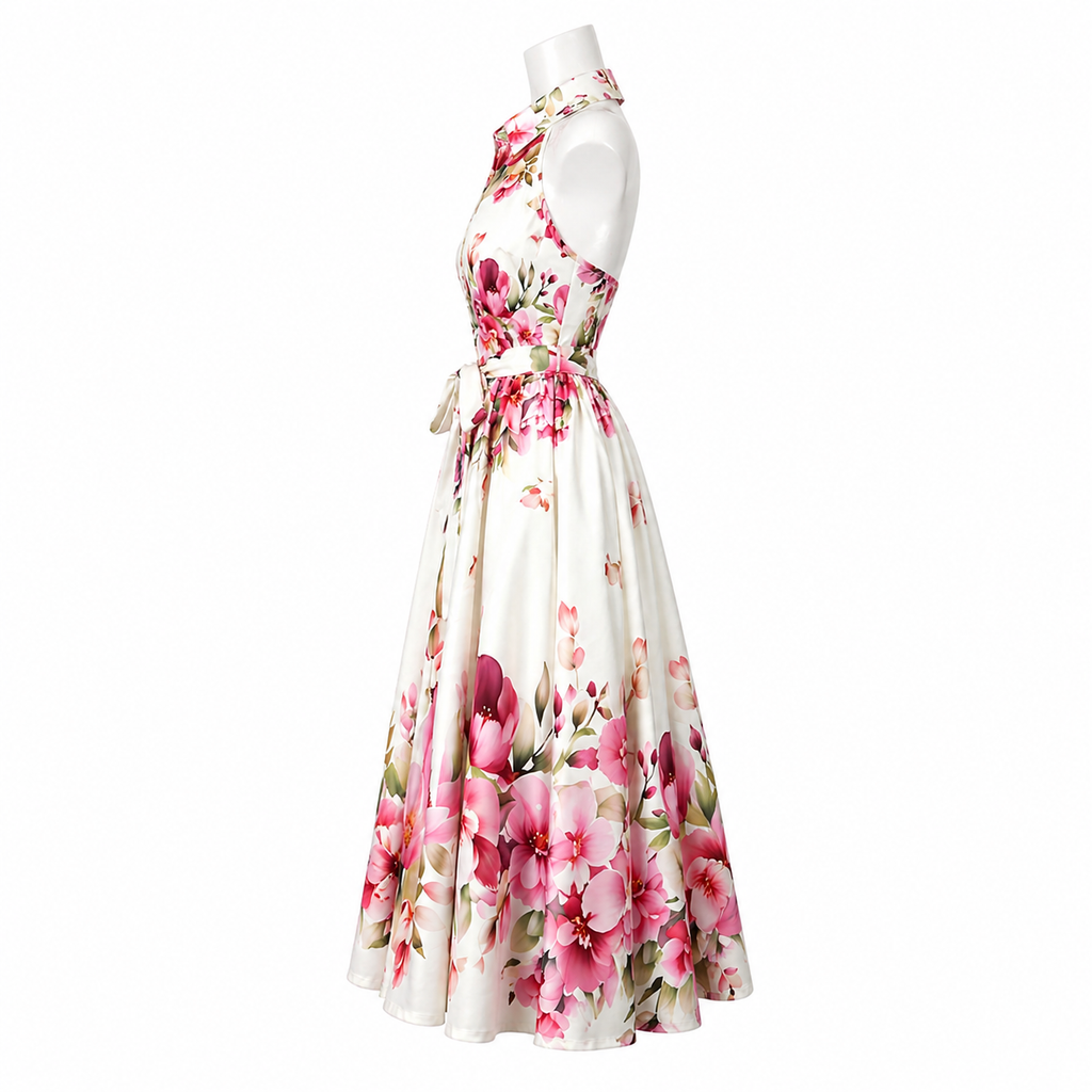 Blush Garden Halter Midi Dress