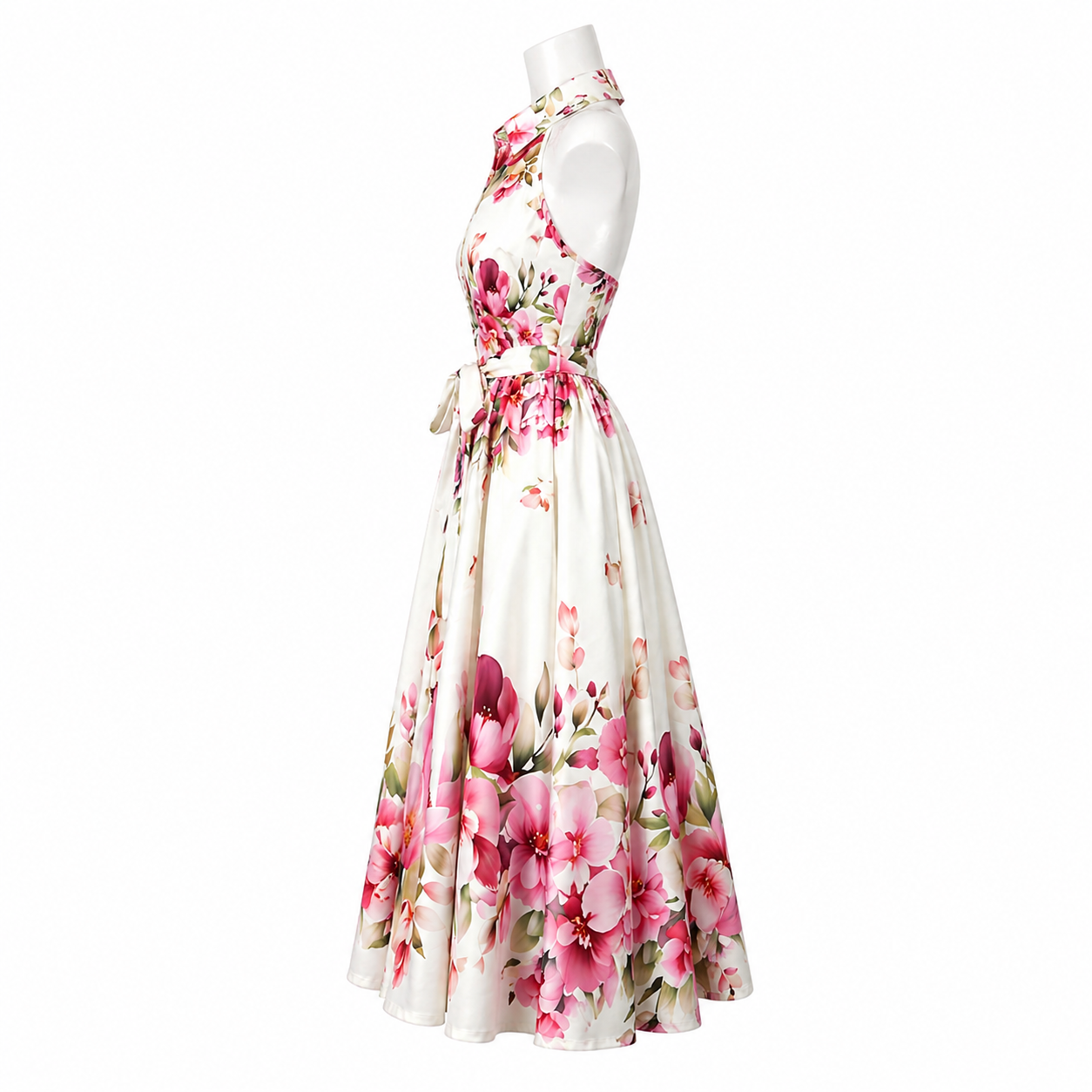 Blush Garden Halter Midi Dress