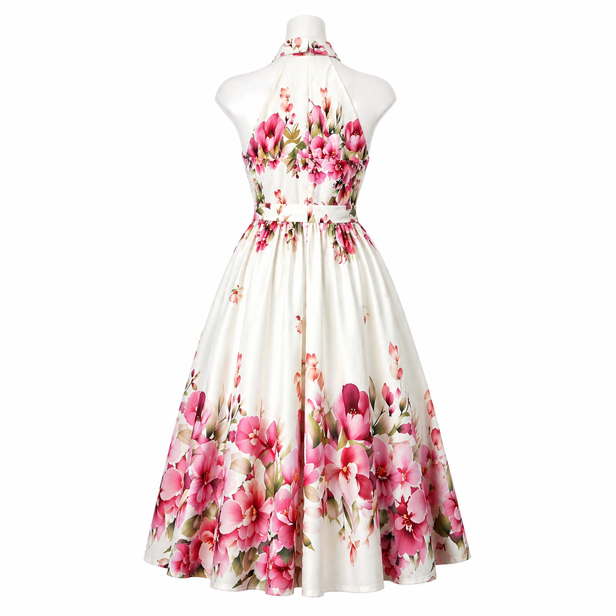 Blush Garden Halter Midi Dress