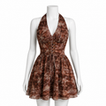 Mocha Bloom Corset Mini Dress