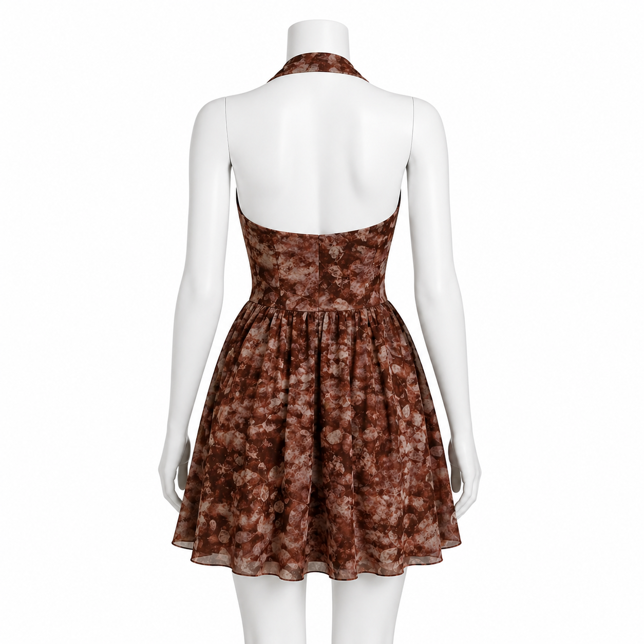 Mocha Bloom Corset Mini Dress
