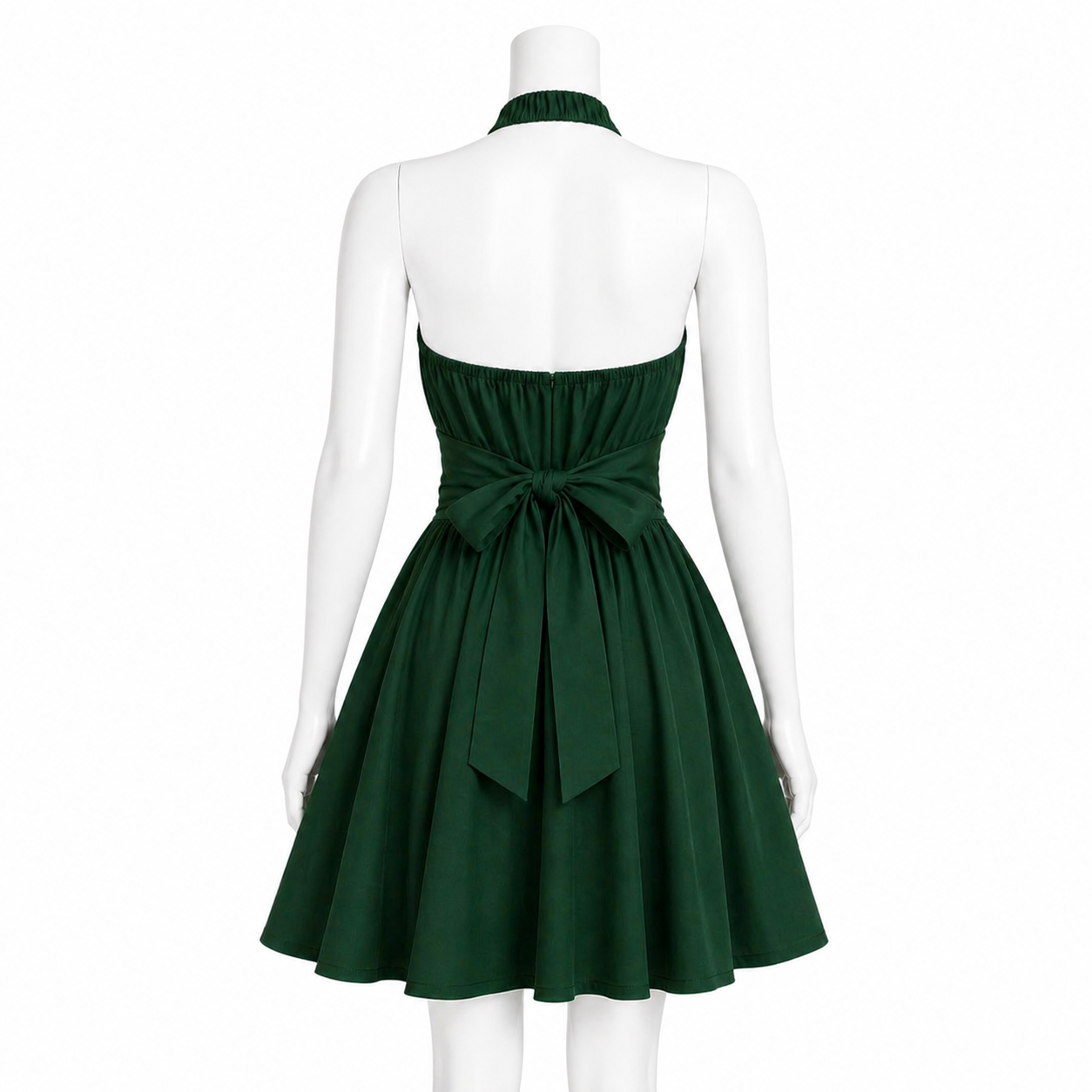 Émeraude Noire Halter Mini Dress