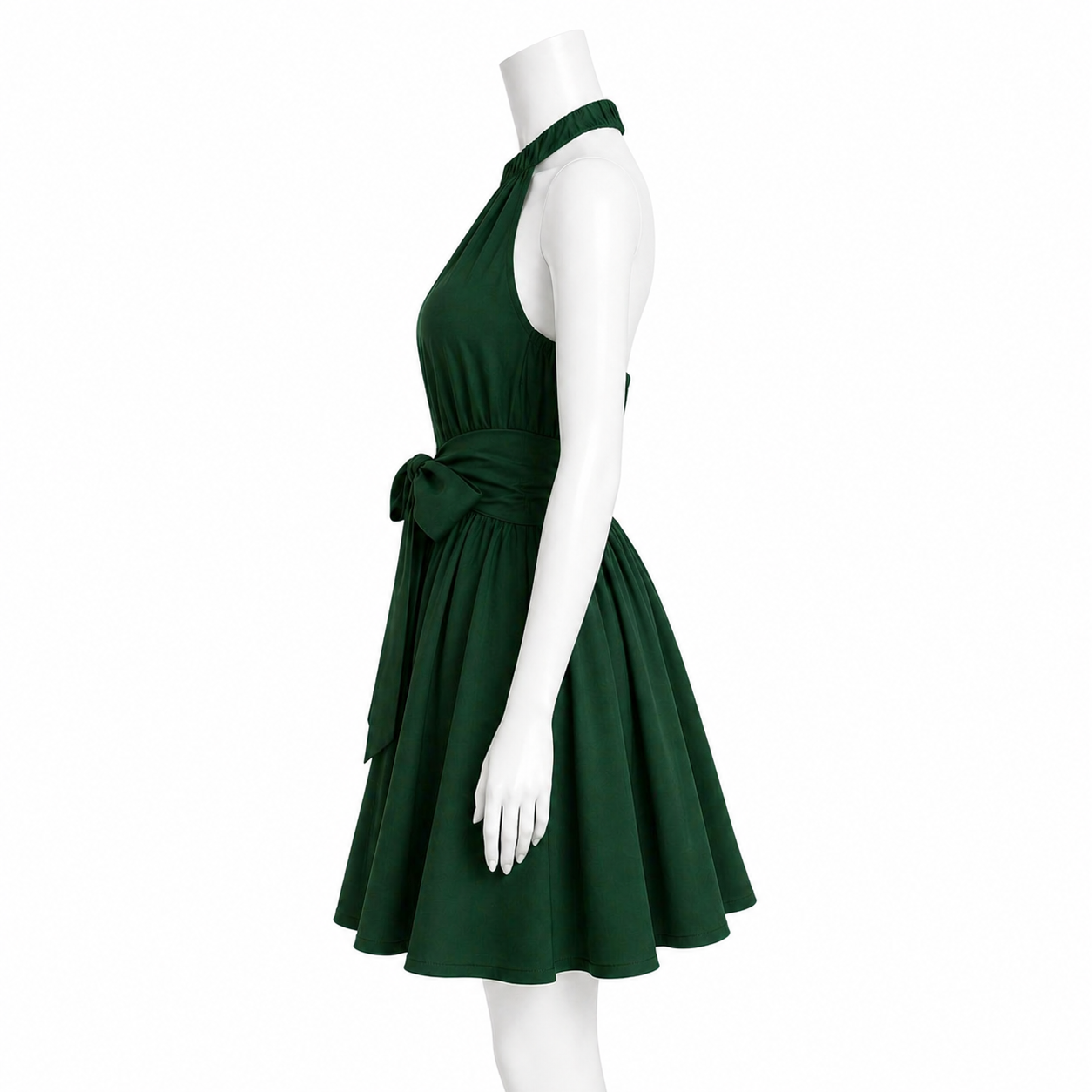 Émeraude Noire Halter Mini Dress