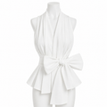 Ivory Élan Bow Peplum Top