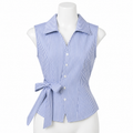 Azure Riviera Tailored Wrap Blouse
