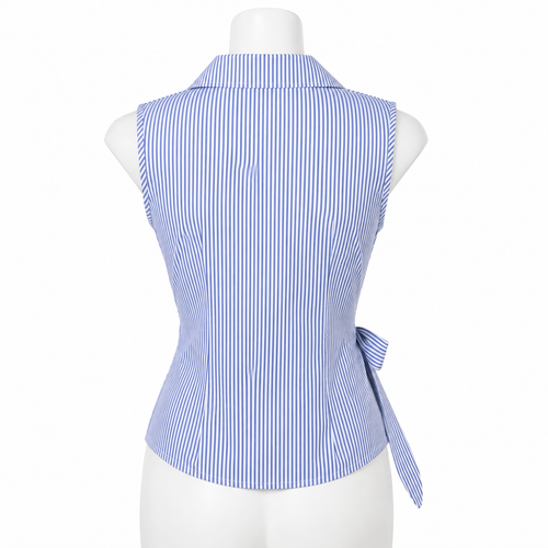 Azure Riviera Tailored Wrap Blouse