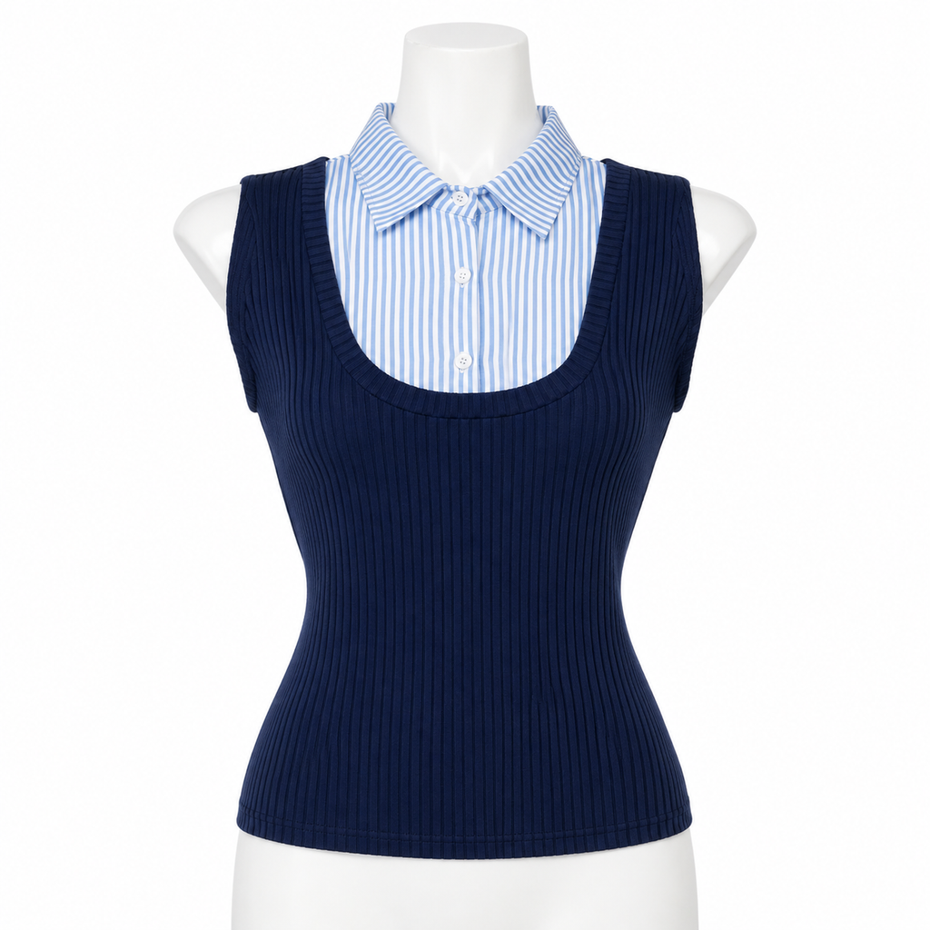 Midnight Regent Layered Knit Top