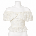 Ivory Étoile Lace Peplum Top