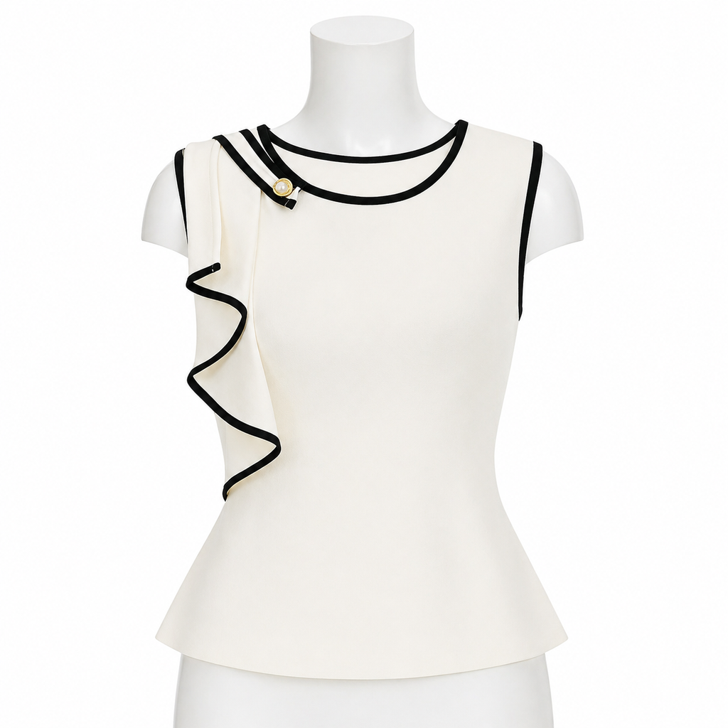 Étoile Noir Ruffle Peplum Top