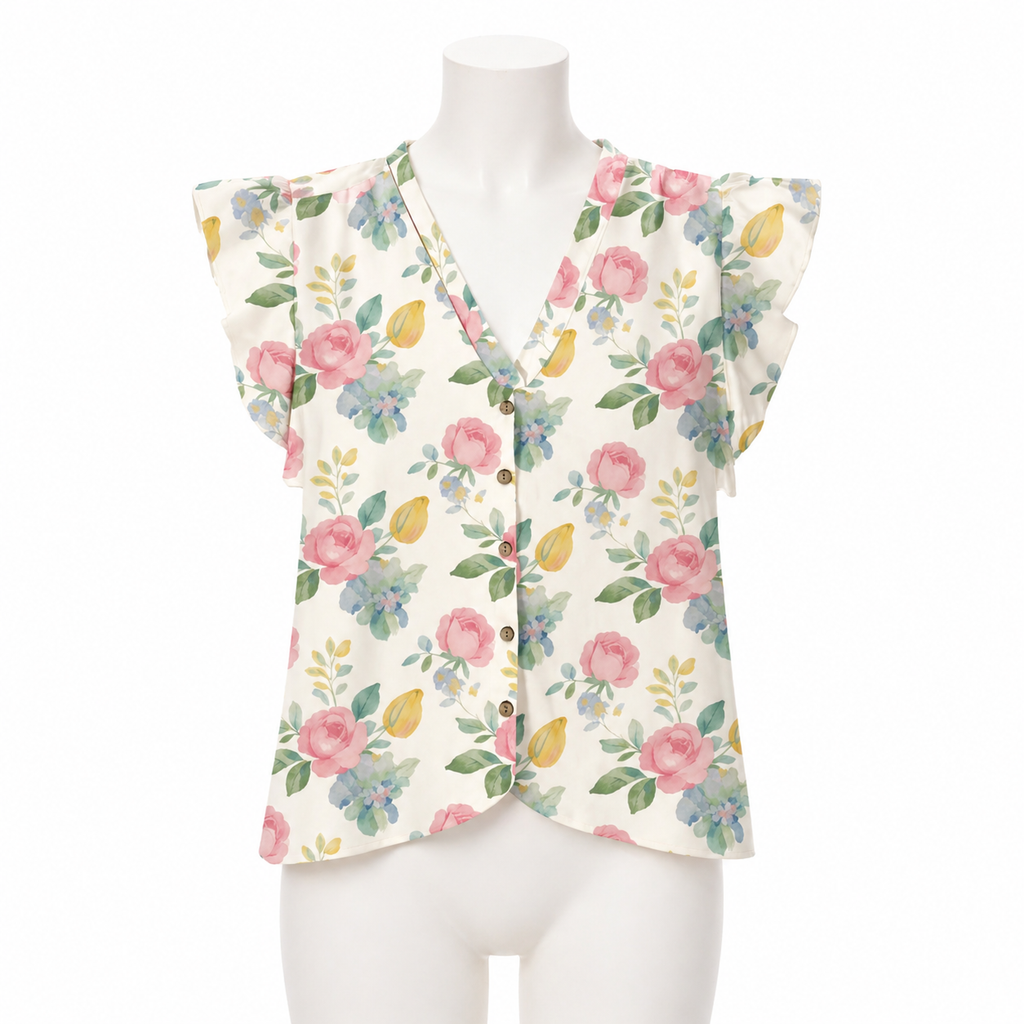 Blush Garden Silk Whisper Blouse