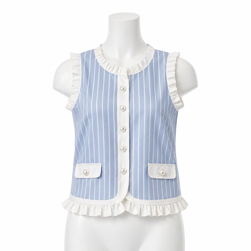 Azure Élise Ruffle Vest