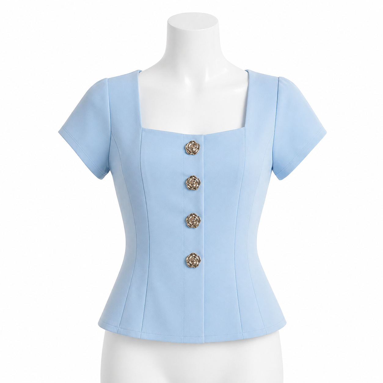 Azure Camellia Couture Top