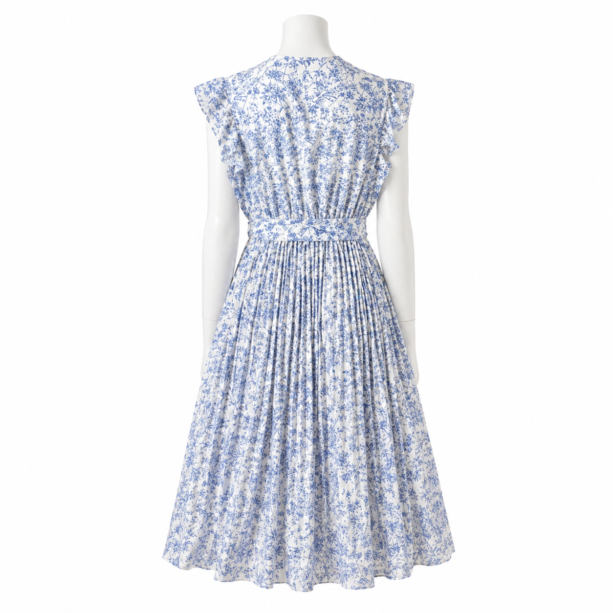 Azure Jardin Pleated Midi Dress