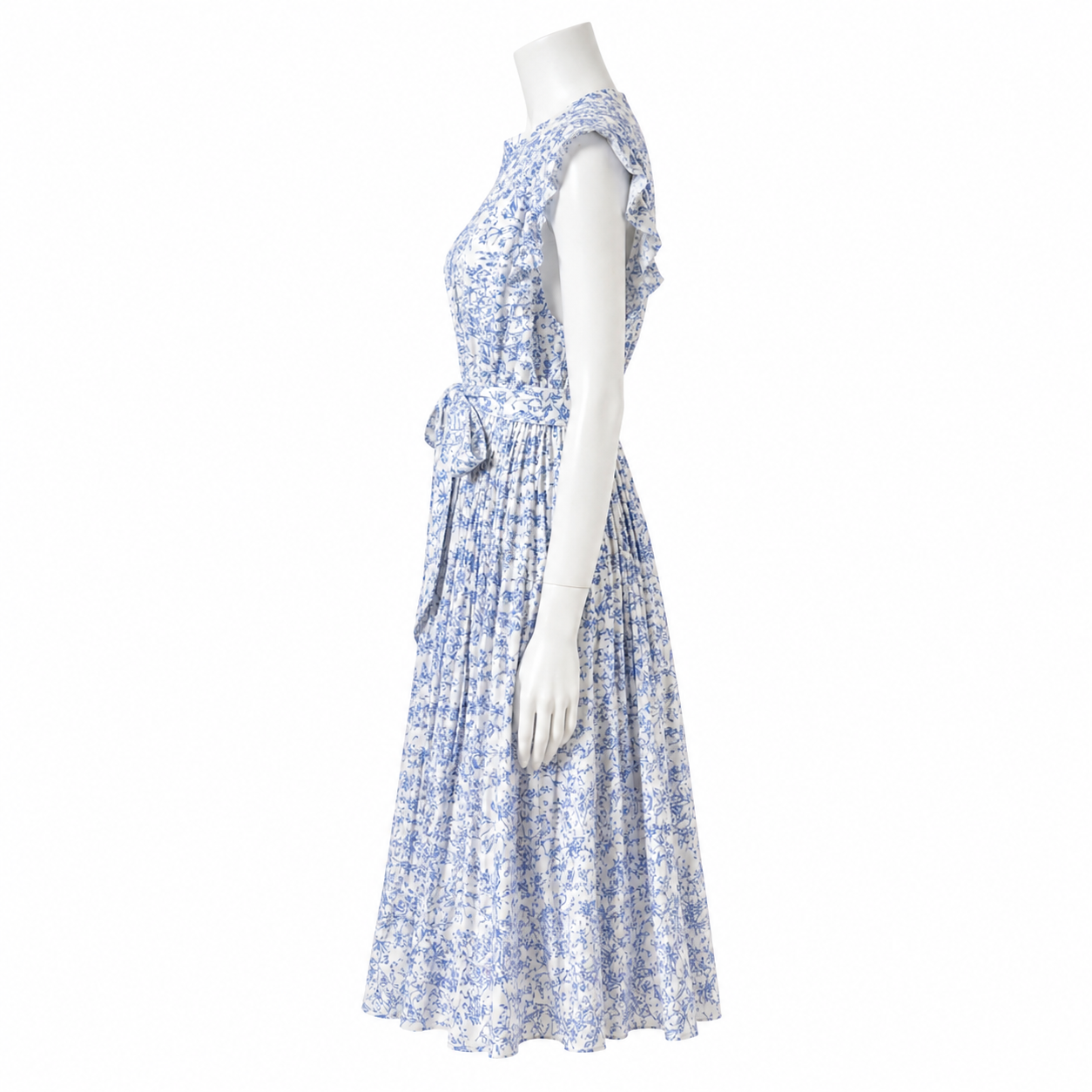 Azure Jardin Pleated Midi Dress
