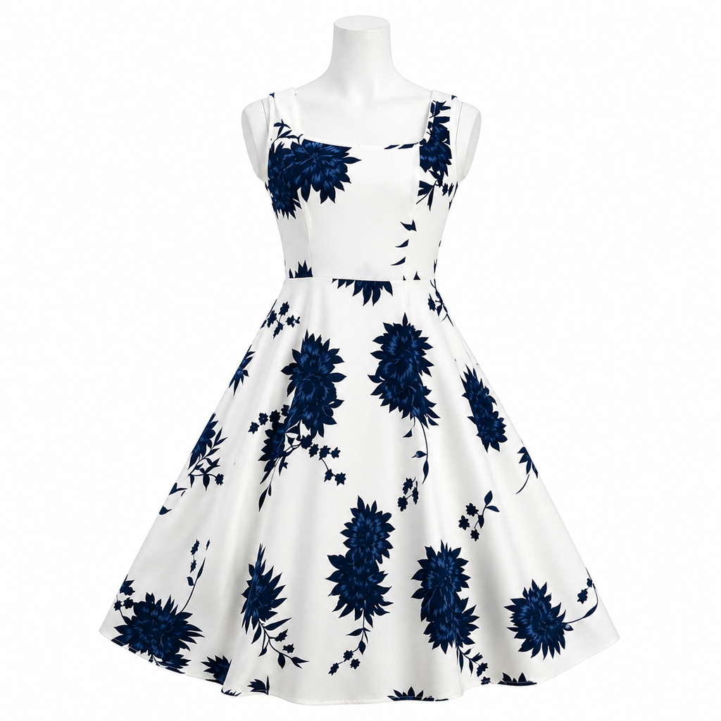 Midnight Bloom A-Line Dress